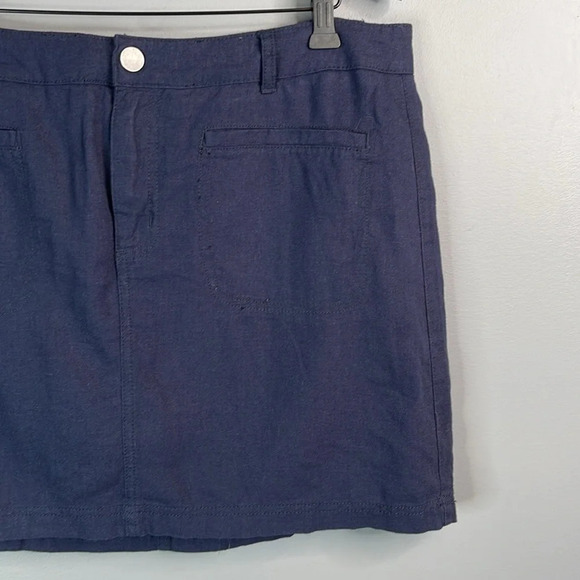 REITMANS Linen Blend Skort Navy Blue Athleisure Tennis Golf Coastal Summer 14 - Picture 4 of 11